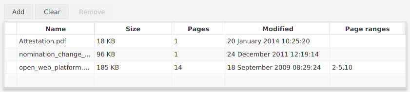 Tabela de seleção PDF