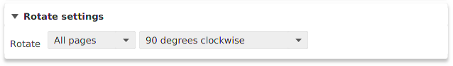 PDF rotate settings